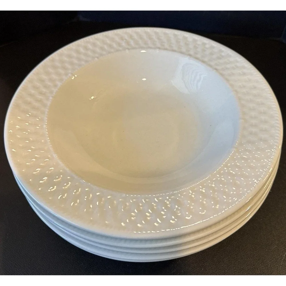Oneida Westerly‎ Basket Rimmed Soup Pasta Bowls Bowl 9 Inch Vintage Set Of 5
